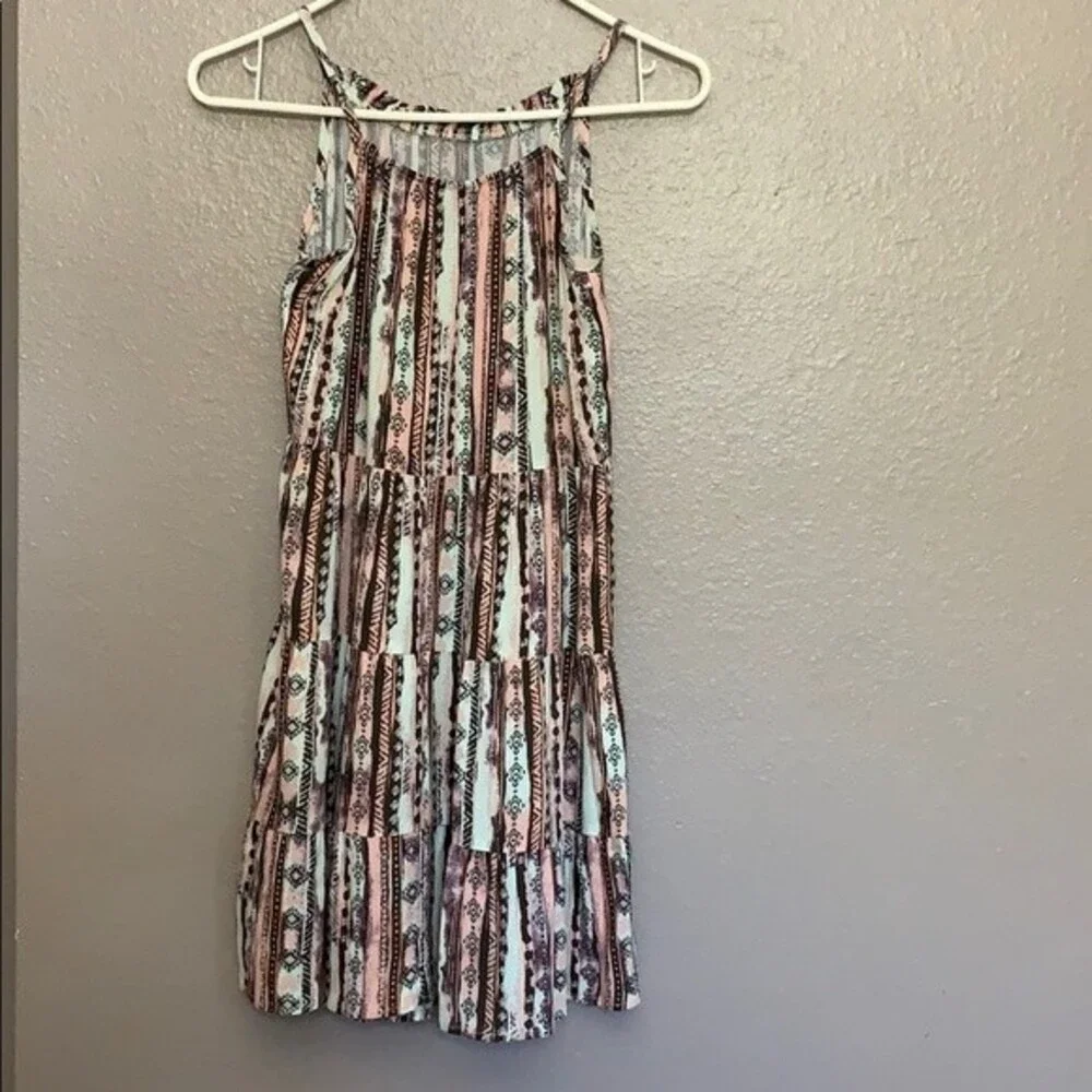 Art Class Girls Long dress Large Mint/Rose Pink   Multicolored Teared Spaghetti